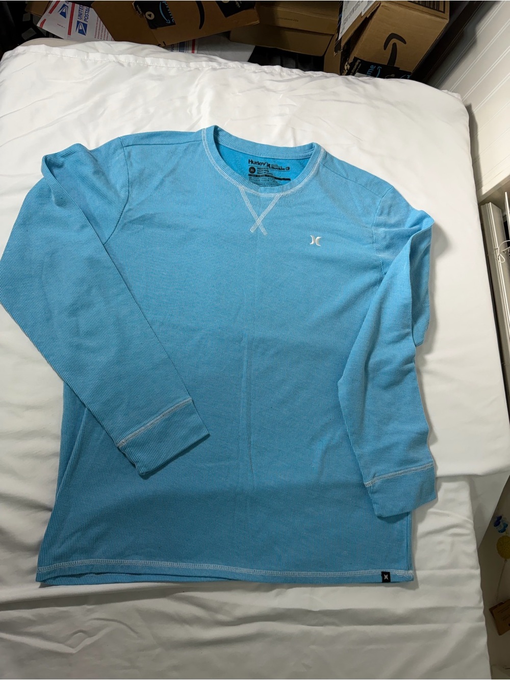 Buckle Men’s Long-Sleeve Thermal Crew — Light Blue